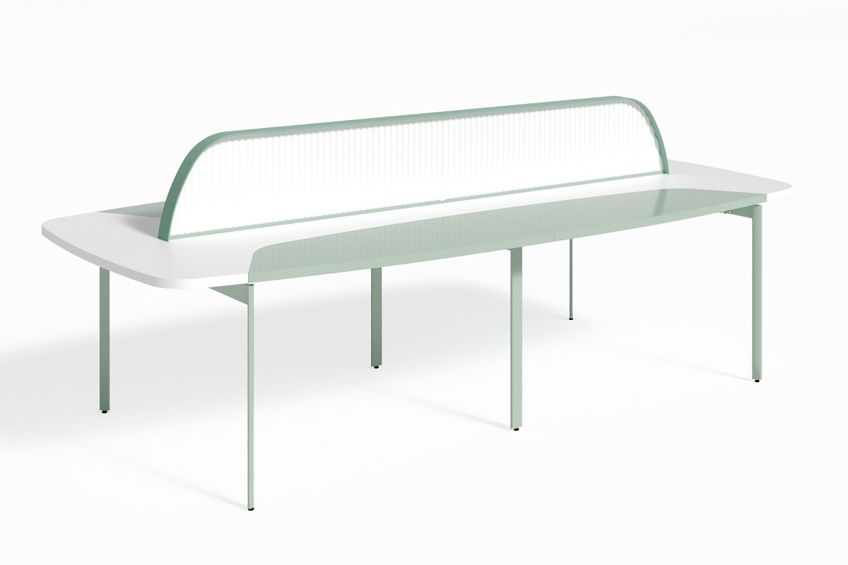 Бенч с зелеными вставками и экраном HM183892.W