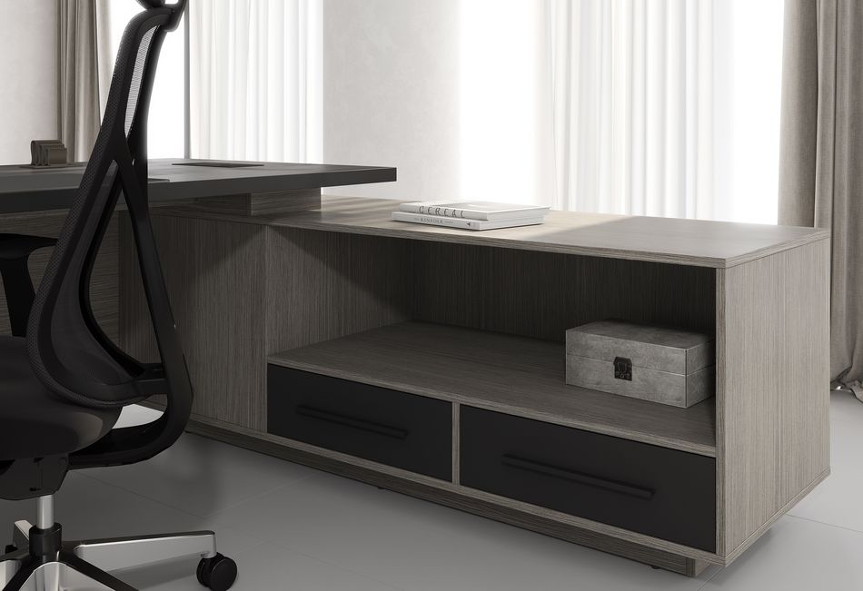 Кабинет руководителя VELION №1 Яшма черный Дуб Сильвер