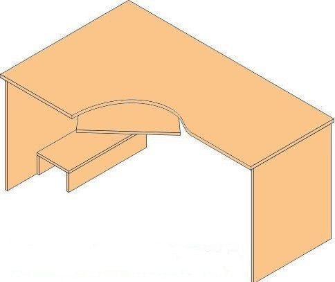 Стол компьютерный угловой СКУ-16р (левый) Венге