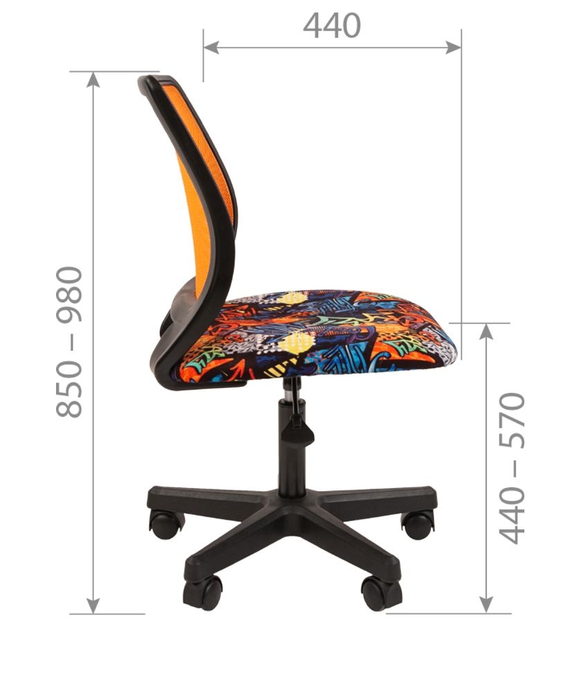 Детское кресло Chairman ТИН (Kids) 112 черный пластик CRAZY/TW-66