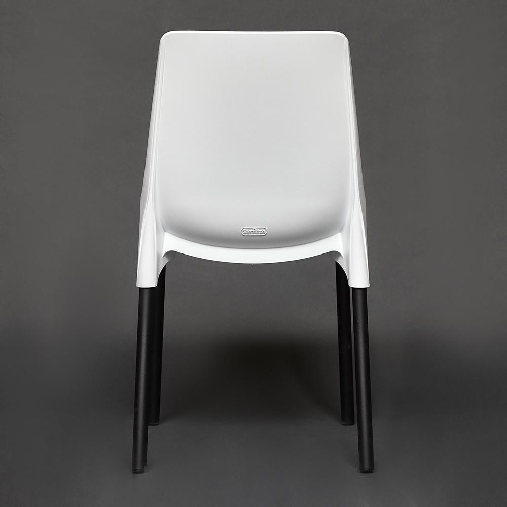 Стул GENIUS (mod 75) металл/пластик, 46x56x84cм, белый/черные ножки