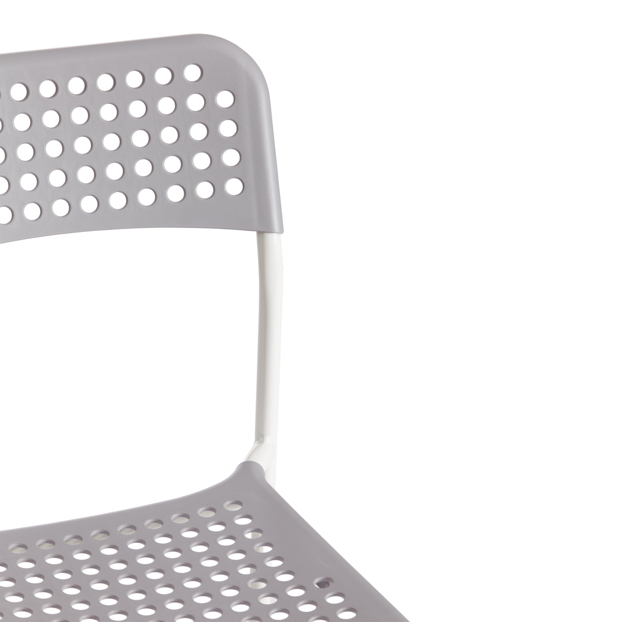 Стул ADDE (mod. C-049) металл/пластик, 39 х 49 х 78 см, Grey(серый)/White(белый) разборный