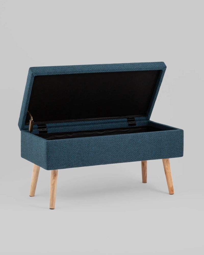 Банкетка Сторми с ящиком темно-синий