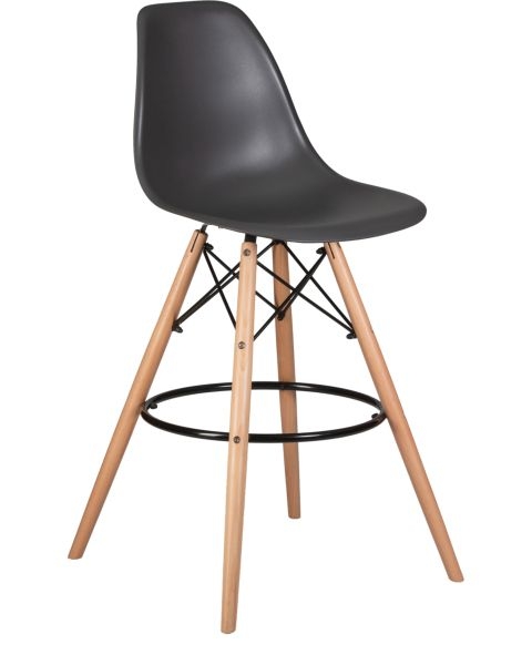 Стул барный DOBRIN DSW BAR (ножки светлый бук, цвет темно-серый (GR-04)) 2 шт