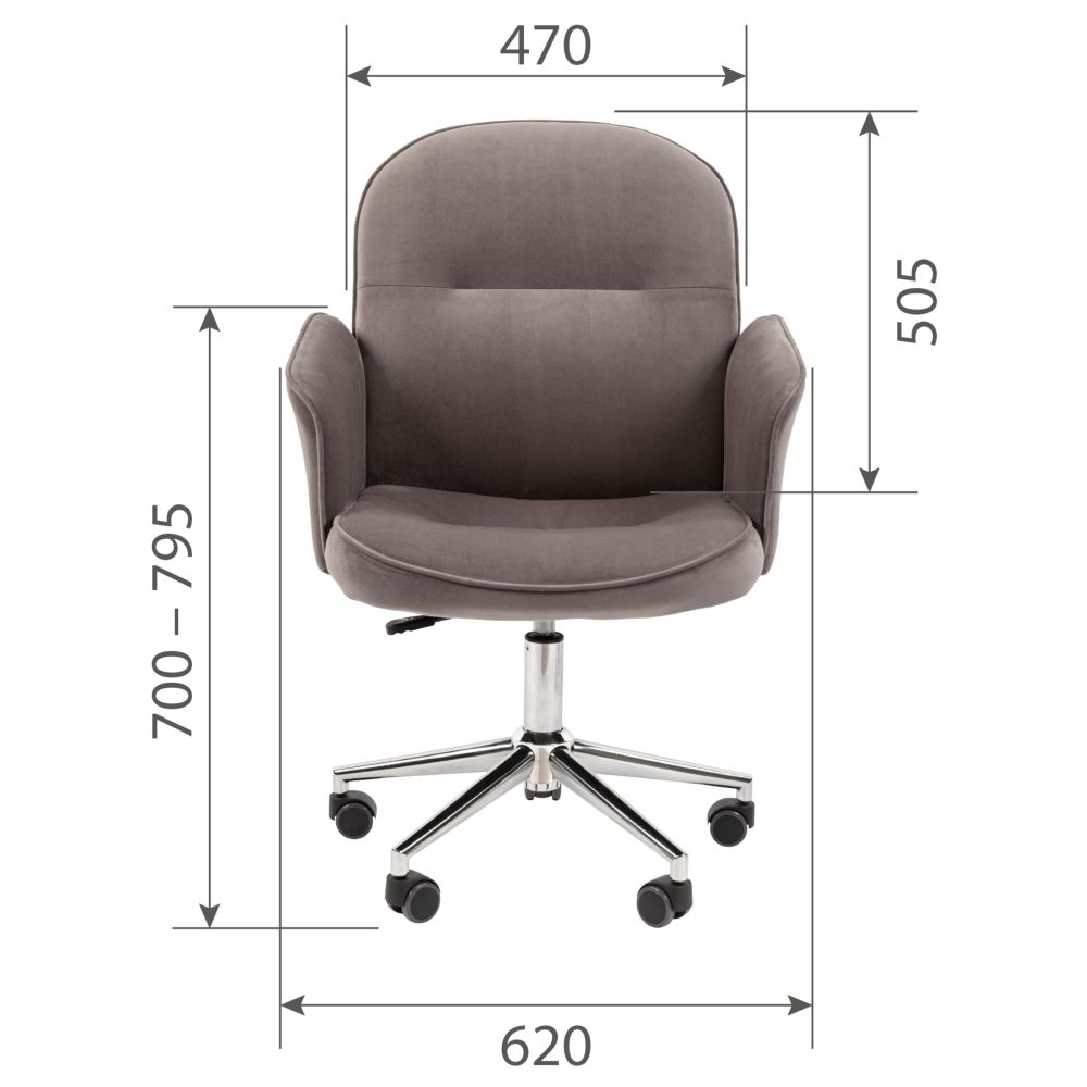 Офисное кресло CHAIRMAN ДОМ (Home) 130 велюр Серый