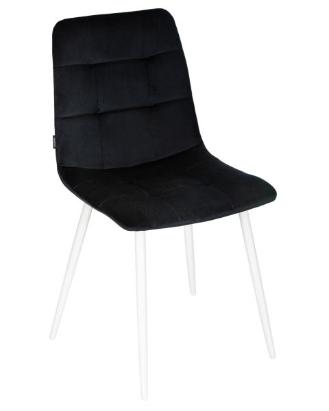 Стул обеденный DOBRIN CHILLY (Черный Holland 75, основание белое) 4 шт