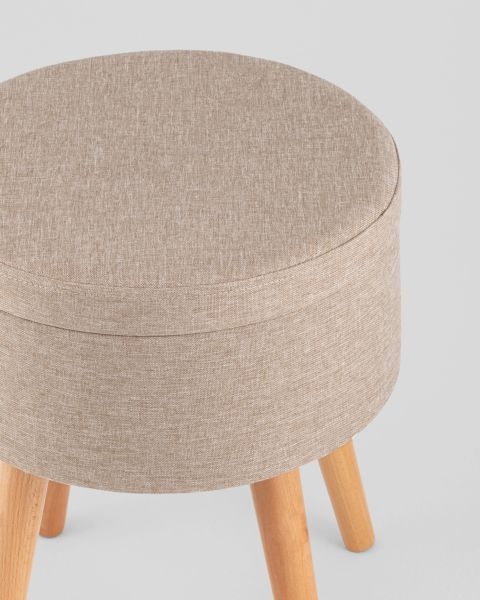 Пуф с ящиком Store Woody рогожка бежевая