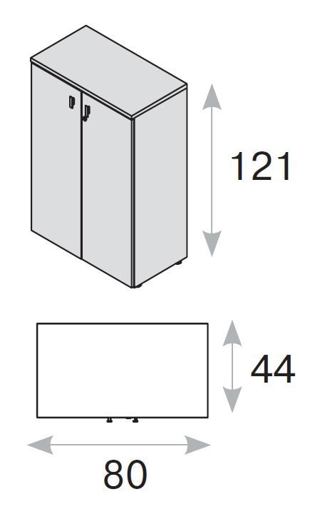 LAVA Шкаф H.121 деревянные двери 708/DD.09/DD