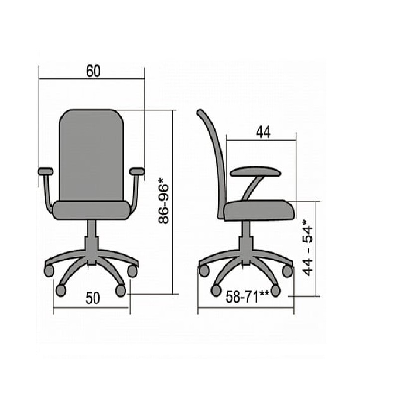 Кресло для оператора Metta FK-8 PL Темно-серое №21