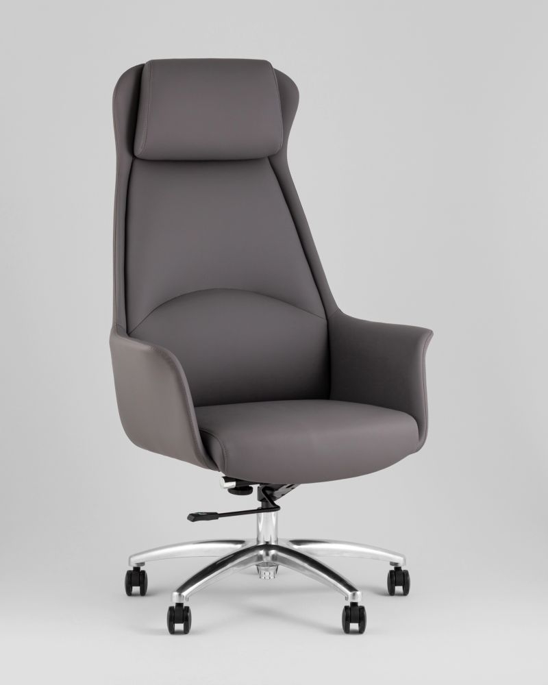 Кресло руководителя ТопЧаирс Викинг НЕВ серое / TopChairs Viking NEW
