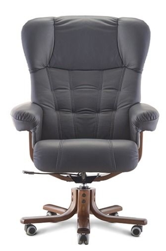 Кресло с высокой спинкой на крестовине Царь D100 экокожа Черное