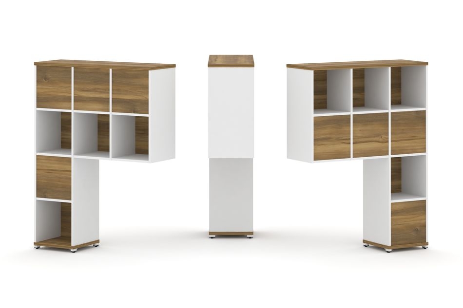 Надставка на стол высокая двухсторонняя + задняя стенка (8 шт.) CONCEPT CN.DNV-005 Сандал Янтарный Белый бриллиант Белый металл