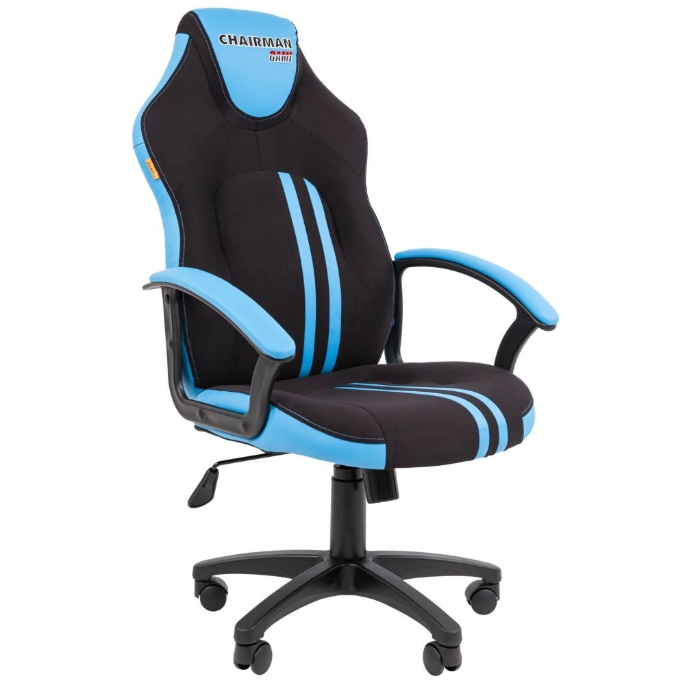 Кресло геймерское CHAIRMAN ДРАЙВ (GAME) 26 Новое (NEW) Черный-голубой