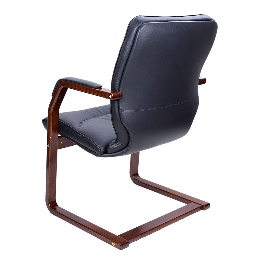 Кресло посетителя Leeds wood C Черное