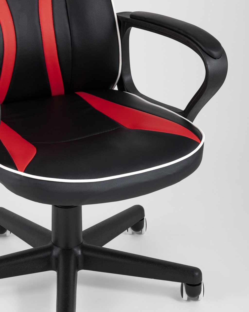 Игровое кресло TopChairs Racer Lighti Черное с красным