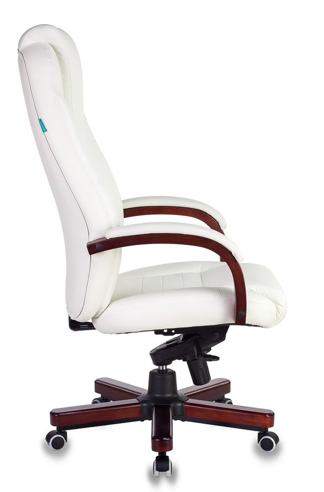 Кресло руководителя кожаное Бюрократ T-9923WALNUT/IVORY