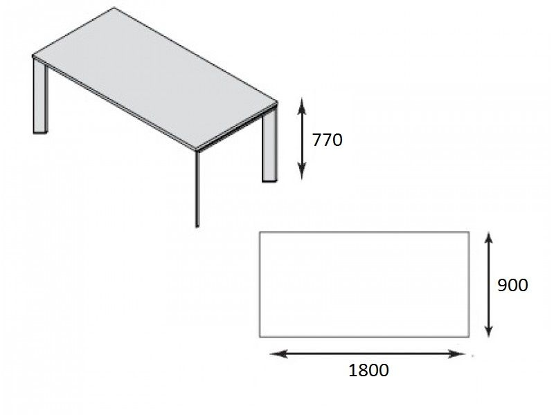 Стол L180 FERMO FE180 CH/V3V2 ВЕНГЕ/ХРОМ