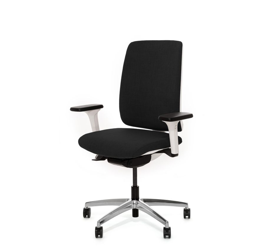 Кресло офисное ДИОН В 870 1ДВ алум СЛВ 50 Черный Белый Хром / DION W 1DW alum SLW