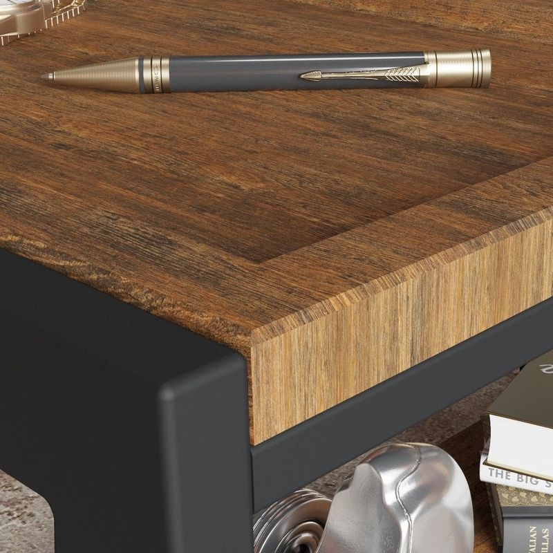 Стол журнальный Трисс Дуб американский / Черная лакобель / Черный