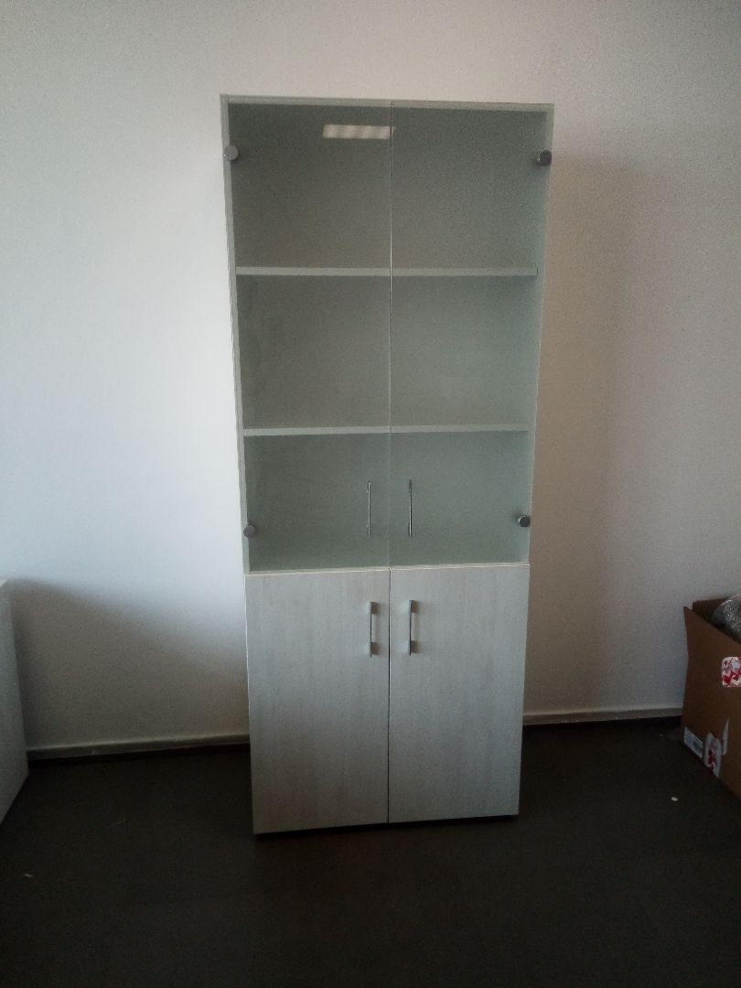 Шкаф книжный со стеклом без топа YALTA LT-ST 1.2 Снежная Патина