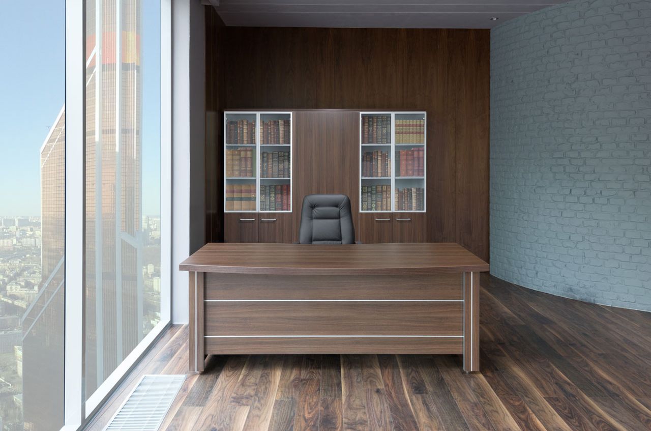 Набор мебели для кабинета руководителя Belfast №1 Дуб темный/Серый