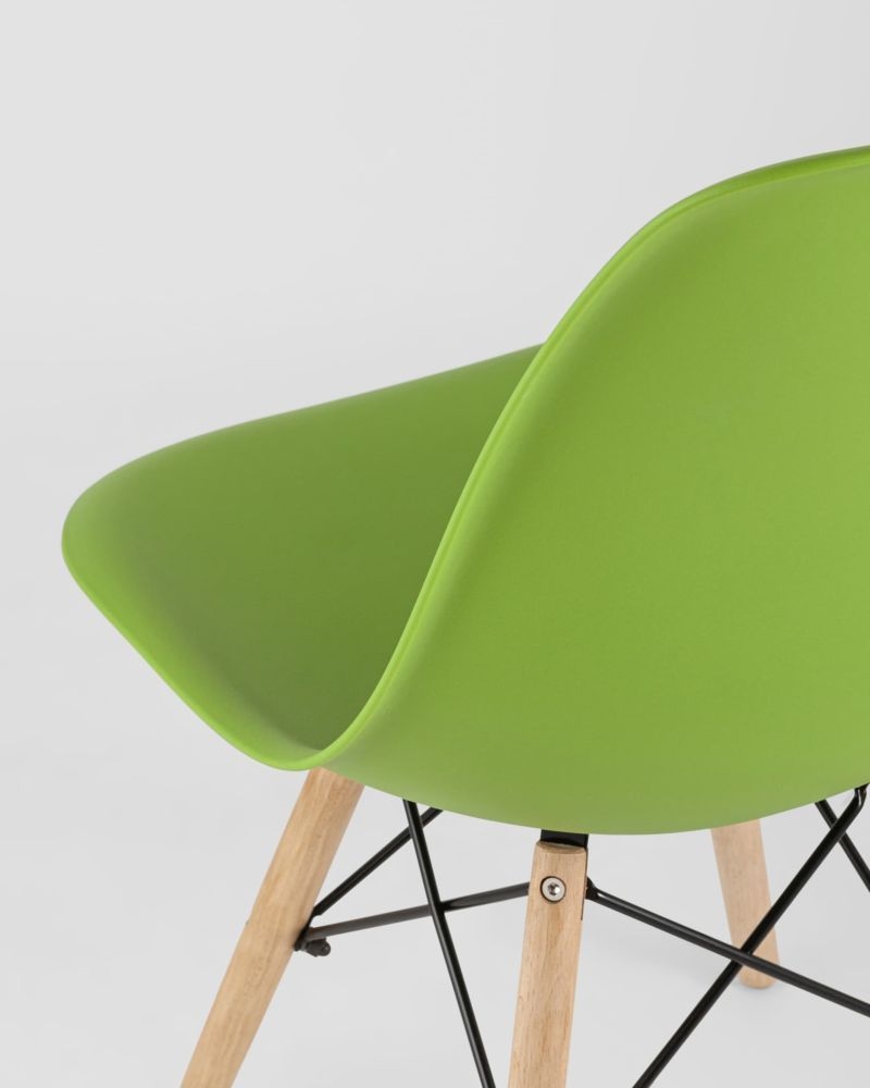 Стул Eames Style DSW зеленый (разборный каркас)