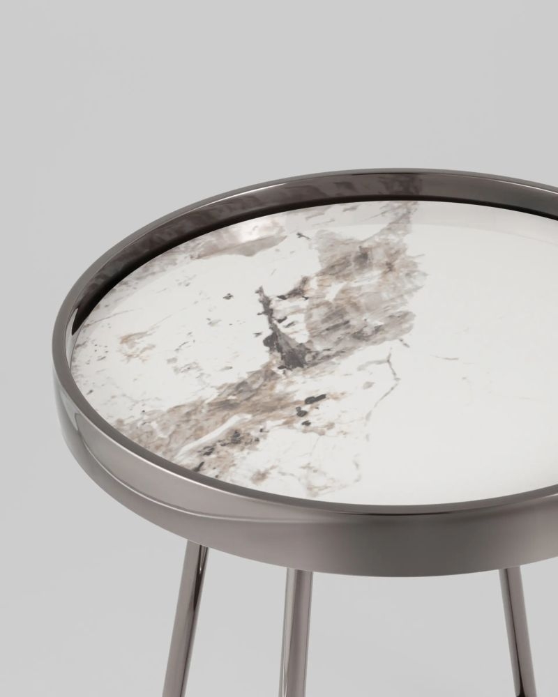 Журнальный стол Гера 50х50 см сталь темный хром