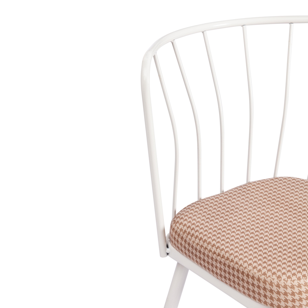 Стул YANIS (mod. 983) металл/ткань, 42.5 х 50.5 х 82.5 см, бело-коричневая клетка