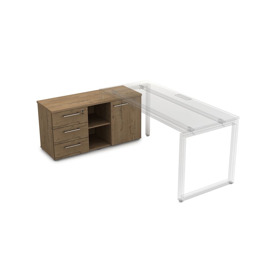 Тумба с 3-мя ящиками и дверкой GLOSS LINE 9НТ.006 Teakwood