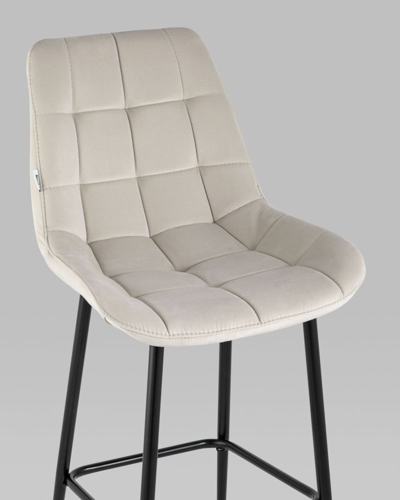 Стул барный Флекс обивка велюр Бежевый