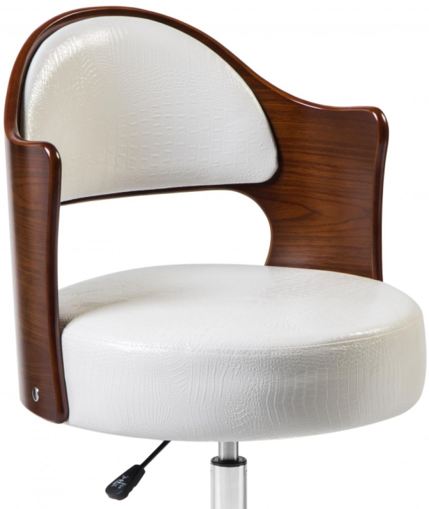 Кресло дизайнерское LMZ-5388 Красное дерево-белый крокодил