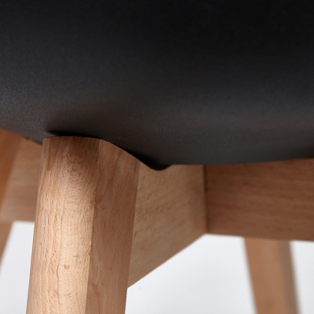 Стул TULIP (mod. 73) дерево/пластик/ПУ, 48.5*52.5*83cм, черный