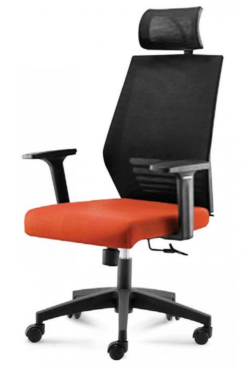Кресло офисное Престиж Черный/Оранжевый