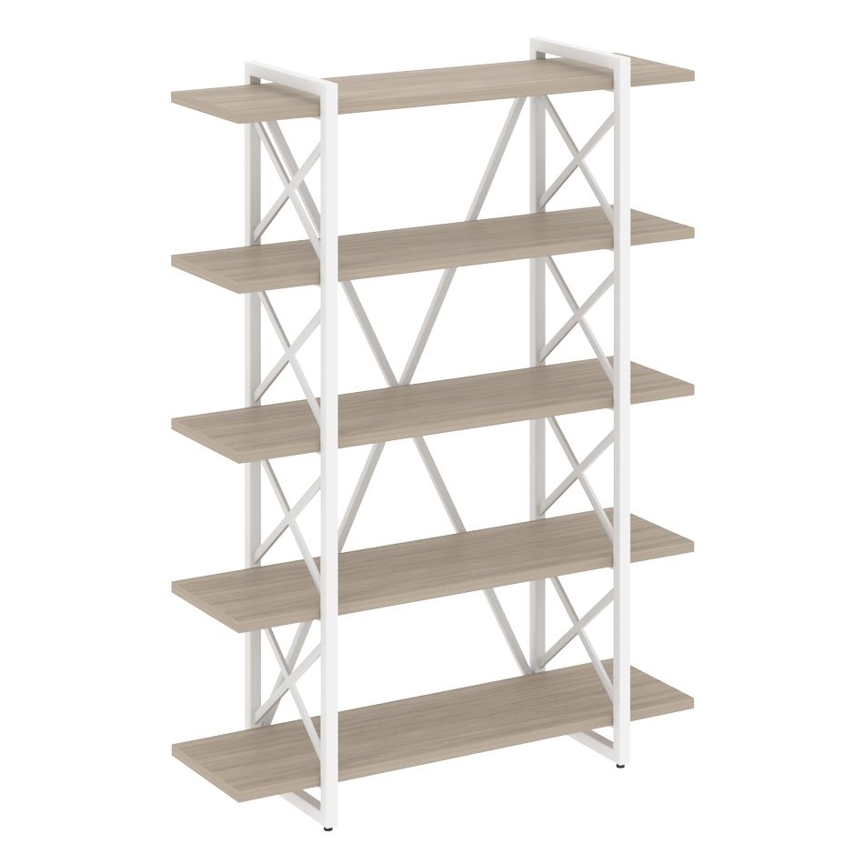 Стеллаж на регулируемых опорах - 5 полок LOFT VR.L-MST.O-5.8V Металл белый Дуб Аттик