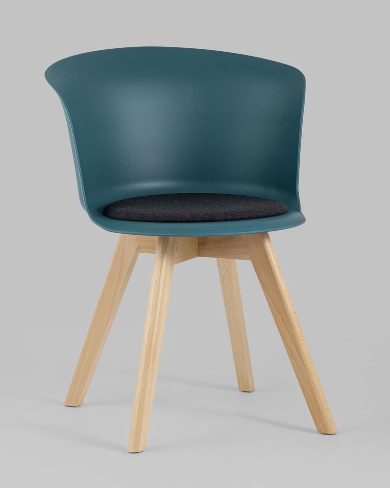 Стул пластиковый Blossom с подушкой Темно-бирюзовый