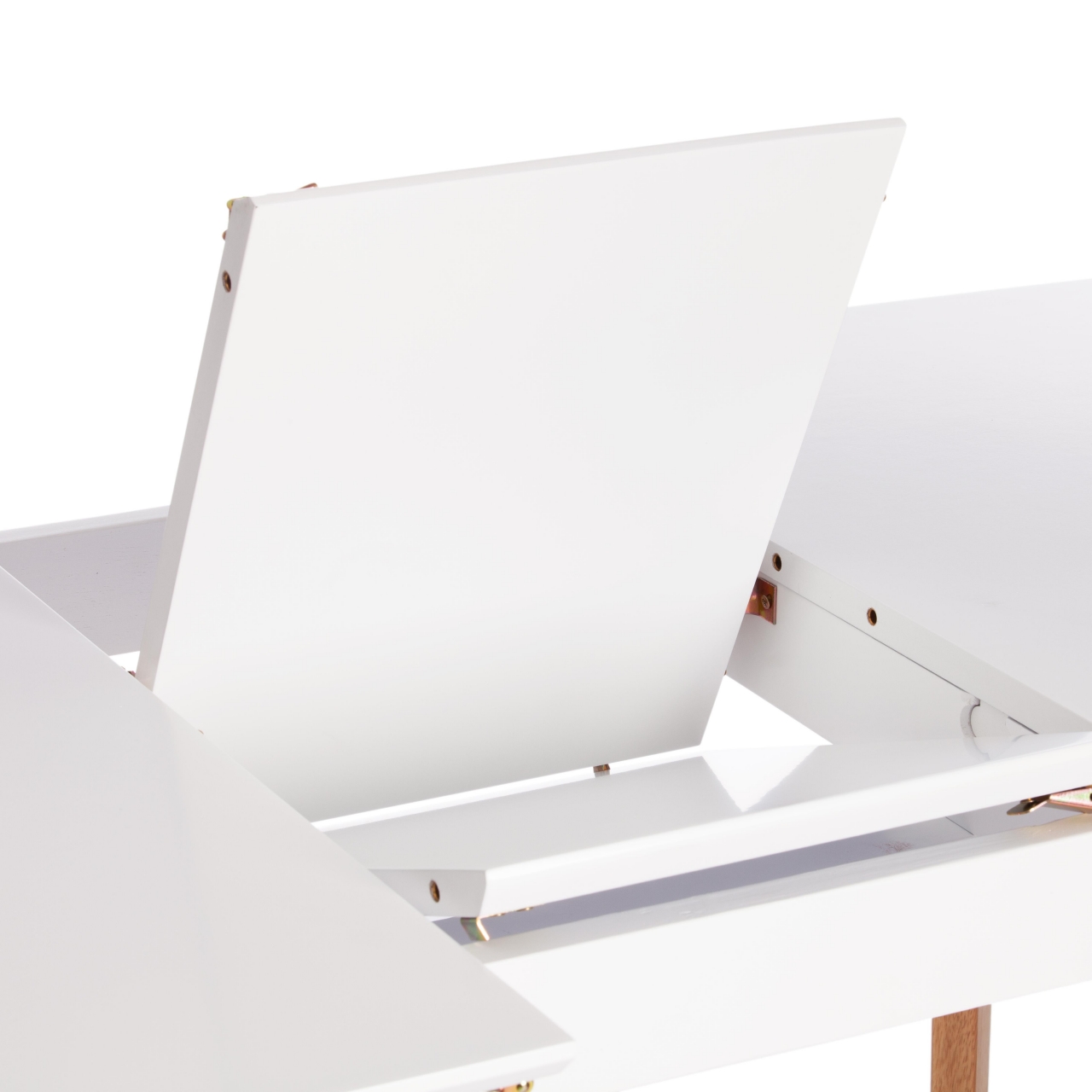 Стол обеденный раскладной Claire дерево гевея, МДФ, 110+30 x 75 x 75см, White (Белый) / Natural (натуральный)