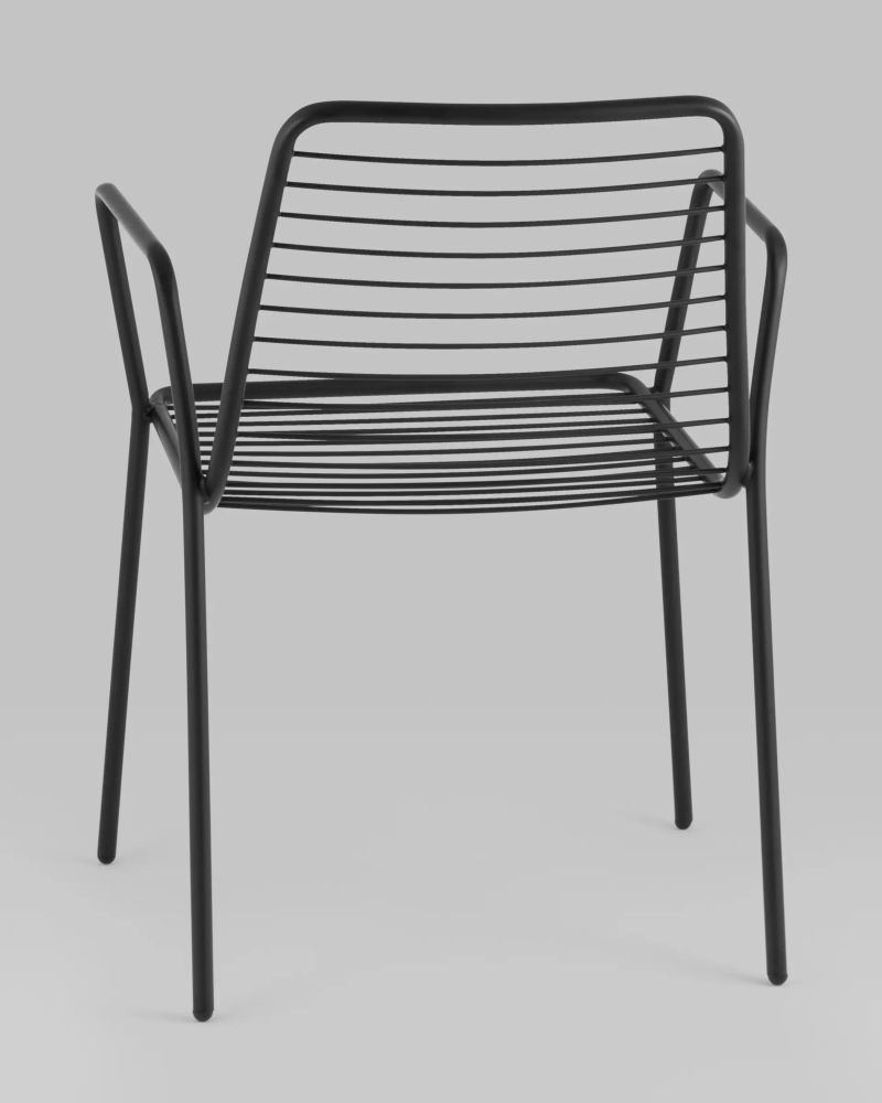 Стул Дели с подлокотниками металл черный