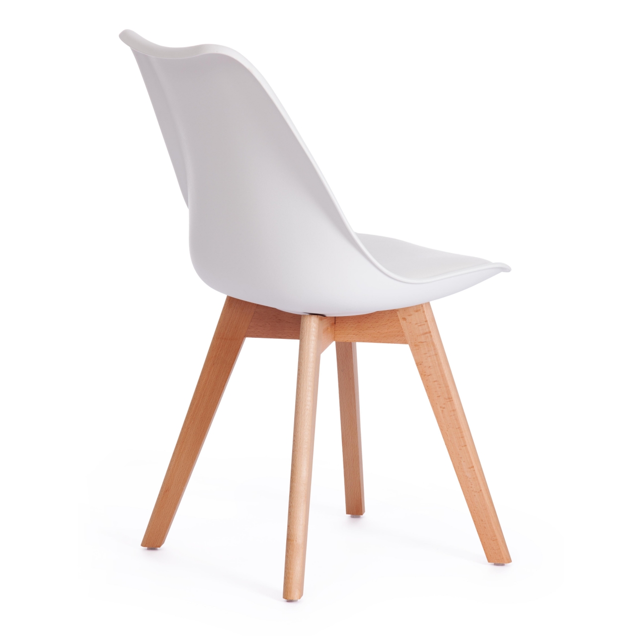 Стул TULIP (mod. 73) дерево/пластик/ПУ, 48.5*52.5*83cм, белый