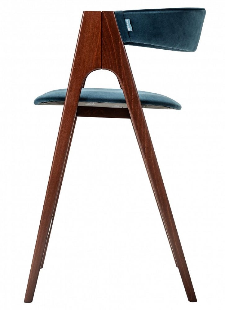 Кресло полубарное Kaede Blue/Темный орех