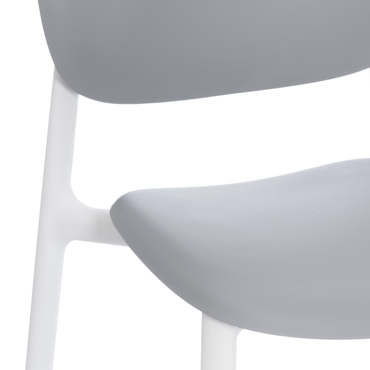 Стул ADORE (mod. XRB-1025) пластик, серый / белый (grey / white), 41 х 53 х 81,5 см