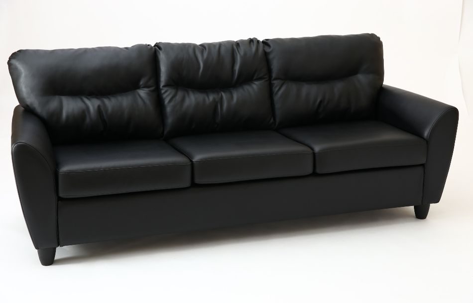 Диван трехместный Наполи Премиум Д3 Санторини 401 (черный) Категория 1