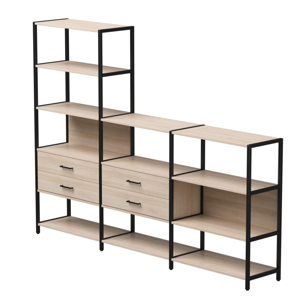 Набор стеллажных систем Everprof EVO №11 Дуб Соната Черный