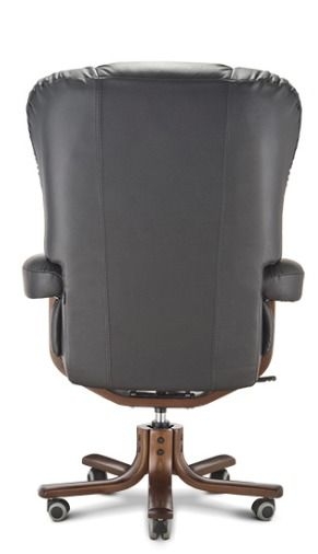 Кресло с высокой спинкой на крестовине Царь D100 экокожа Черное