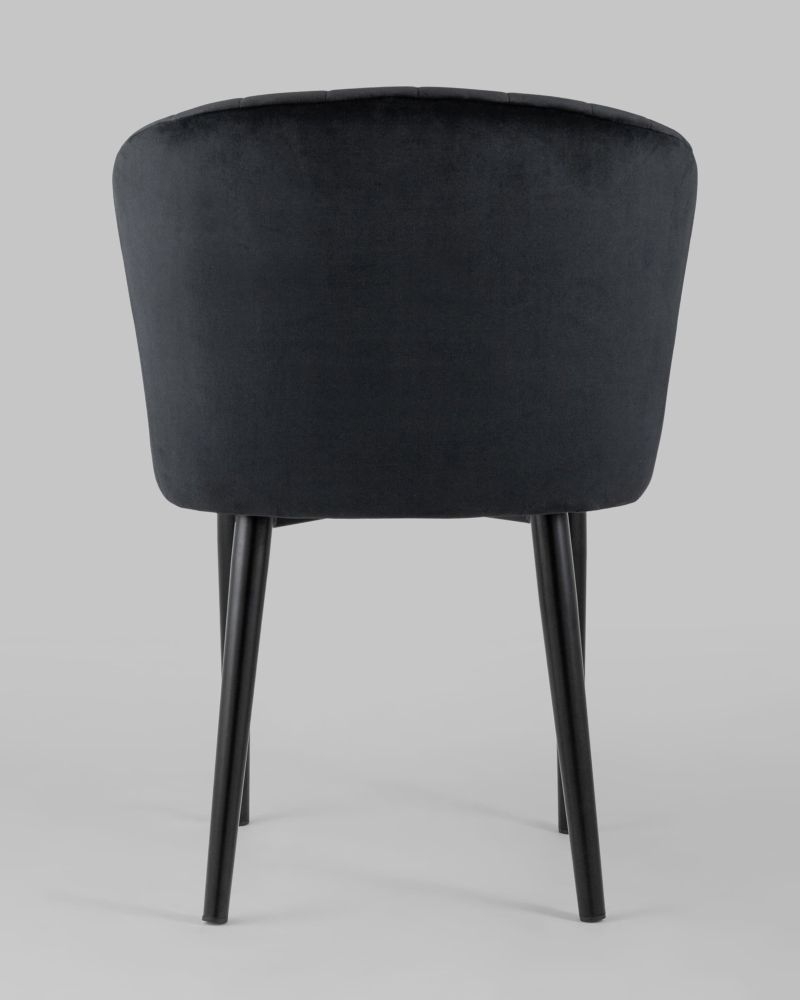 Стул с подлокотниками Нейтон велюр Черный