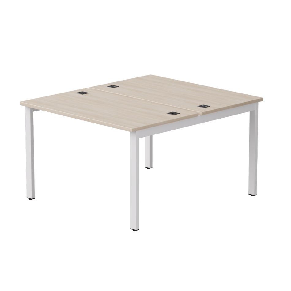 Бенч-система на 2 места на металлокаркасе, опоры 45 гр Everprof EVO 254S015 Дуб Соната Белый