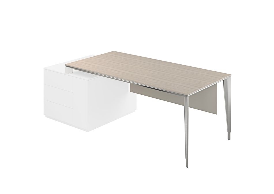 Стол под опорную тумбу 800 Atlas NZ-0106.YN.AL Ясень Наварра Алюминий