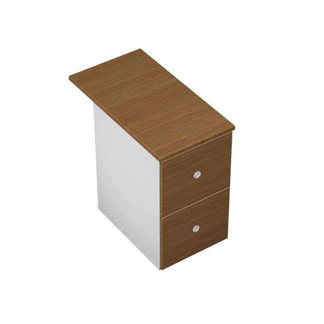 Тумба приставная М с 2-мя файловыми ящиками и замком Profiquadro КВ 246 Орех ногаро/белый премиум