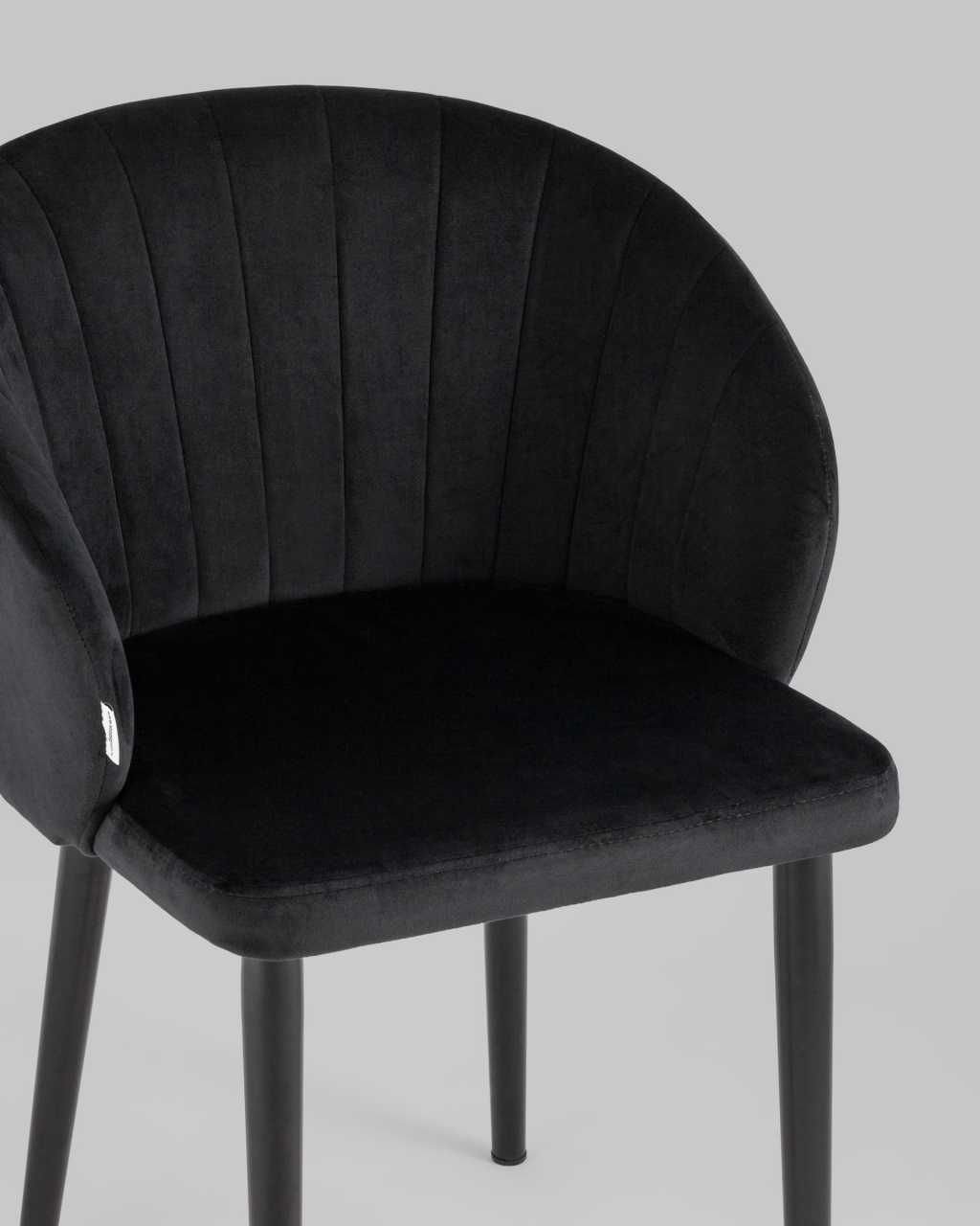 Стул с подлокотниками Шон велюр Черный