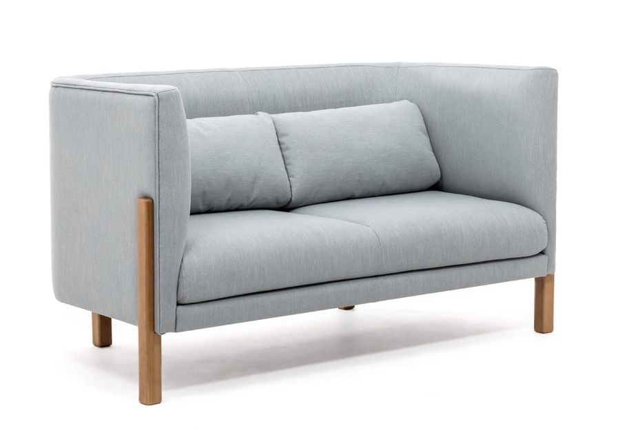 Диван двухместный с низкой спинкой TORDINO 2 low Melva72 nut Серо-голубой Орех
