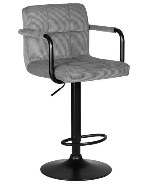 Стул барный DOBRIN KRUGER ARM BLACK (серый вельвет (LAR-E2041-25)) 2 шт